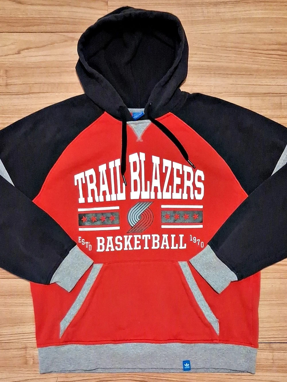 Vintage Adidas Portland Trail Blazers Basketball Colorblock Hoodie